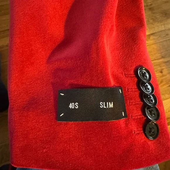 Express Velvet Red and Black Blazer Sport Coat